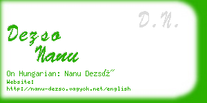 dezso nanu business card